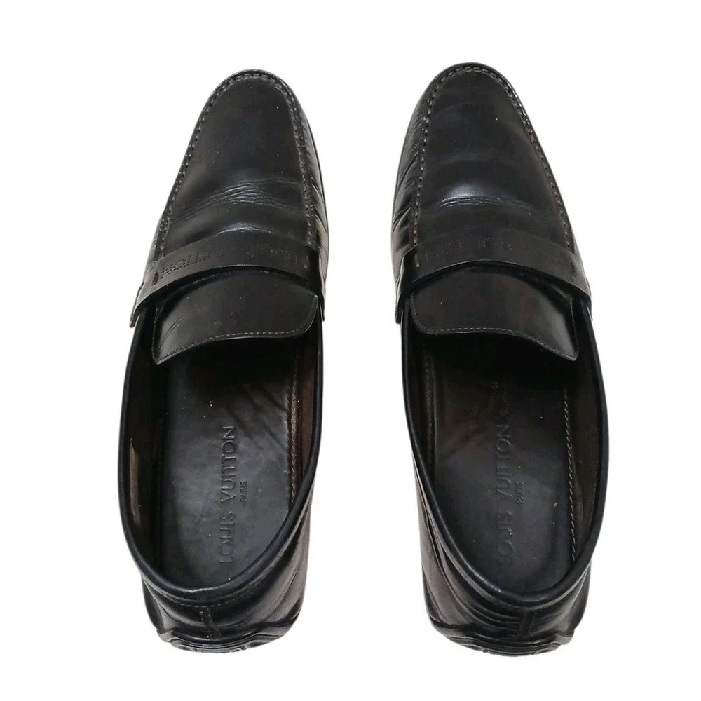 Louis Vuitton Loafer‎ Tulum Dress Shoes Mens Sz 11 Black Leather Perforated Logo